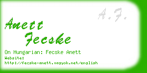 anett fecske business card